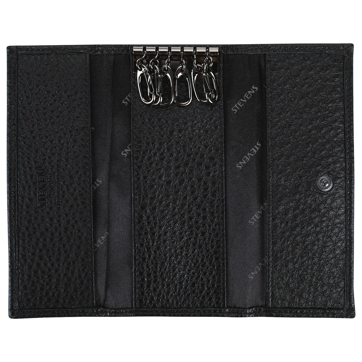 Мужская ключница из черной кожи Stevens 