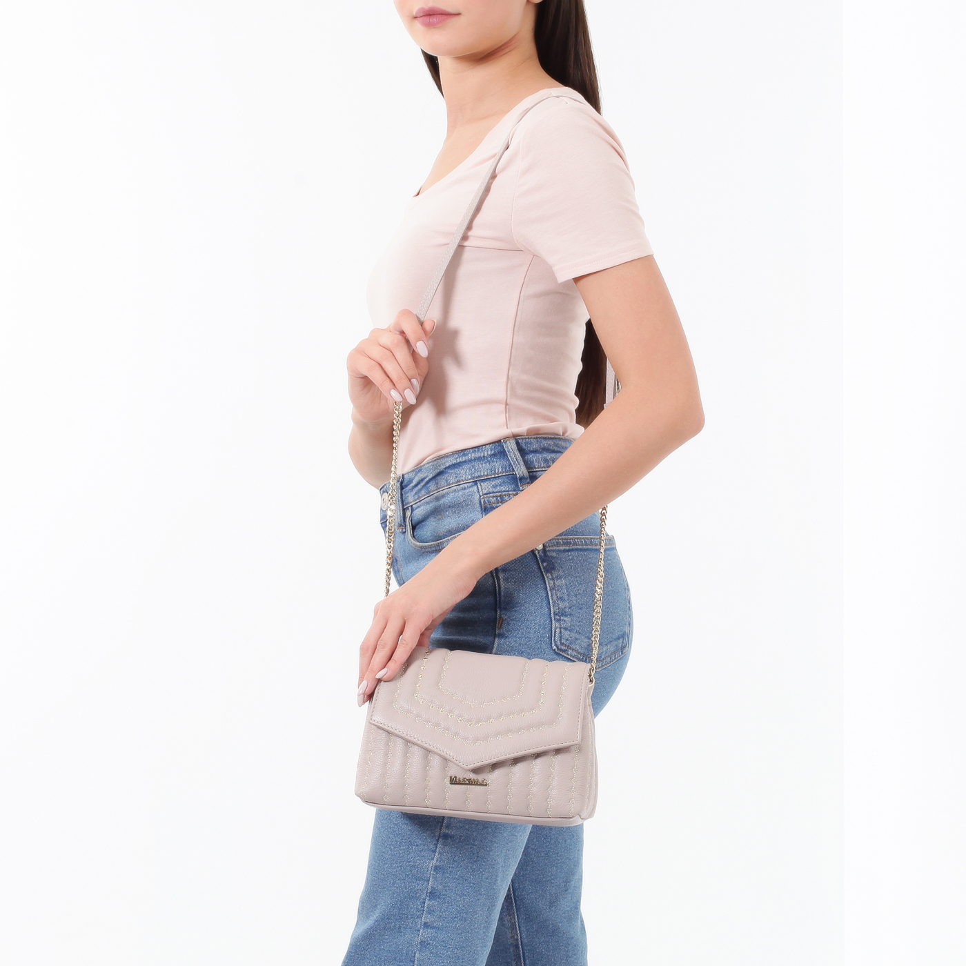 Стеганая кожаная сумочка Marina Creazioni 