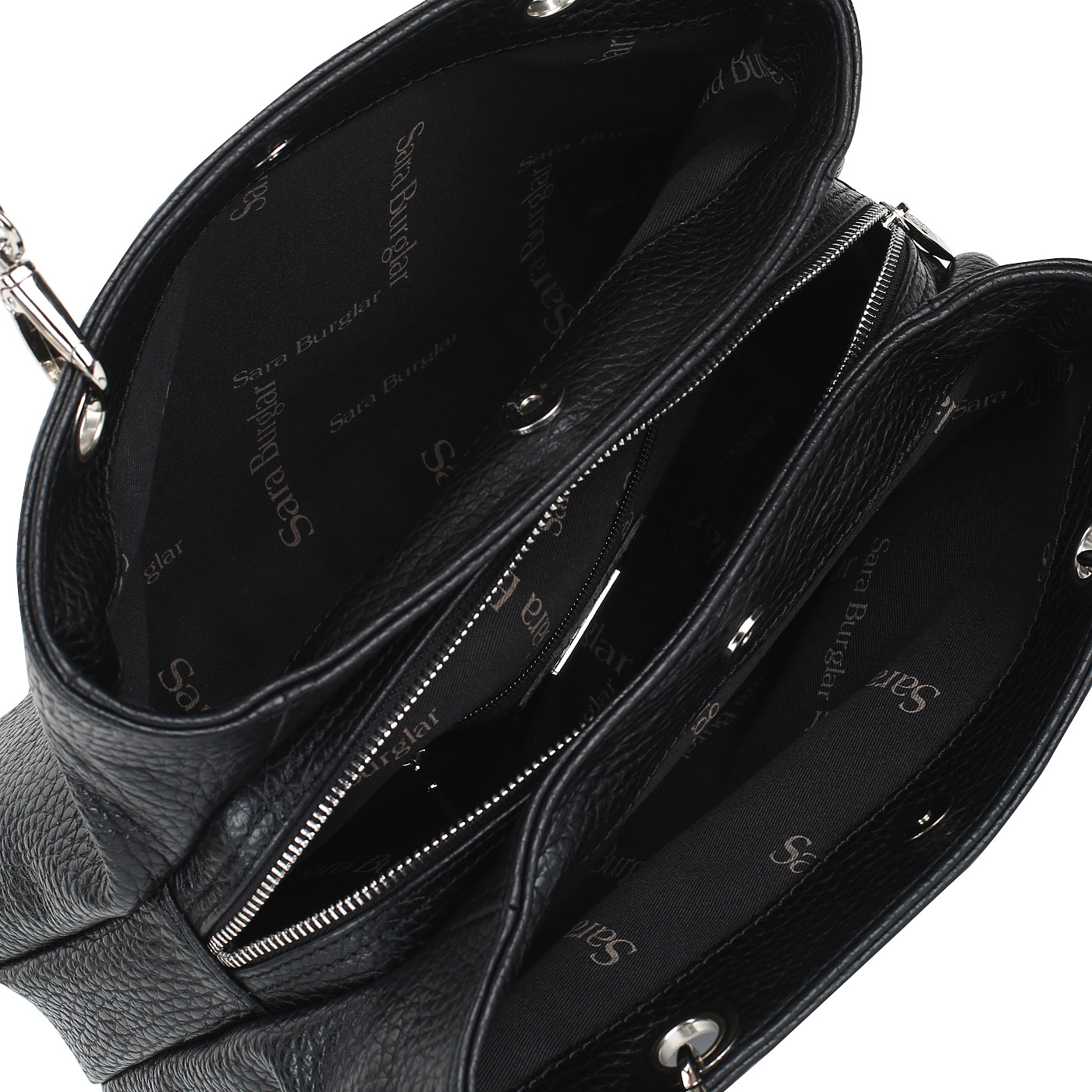 Мягкая кожаная сумка с тремя отделами Sara Burglar Ariel Qerida