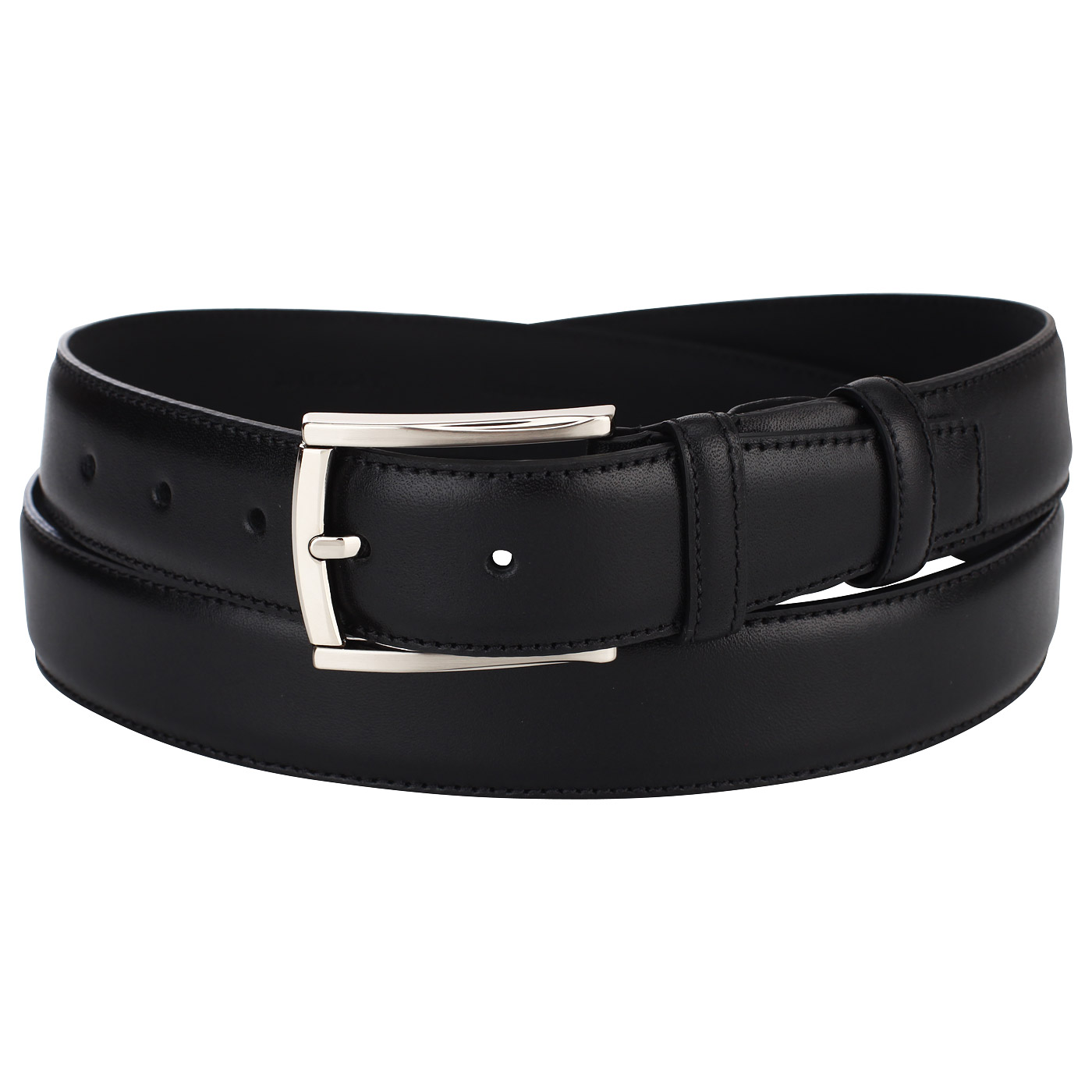 Mayrhoff Ремень из гладкой черной кожи