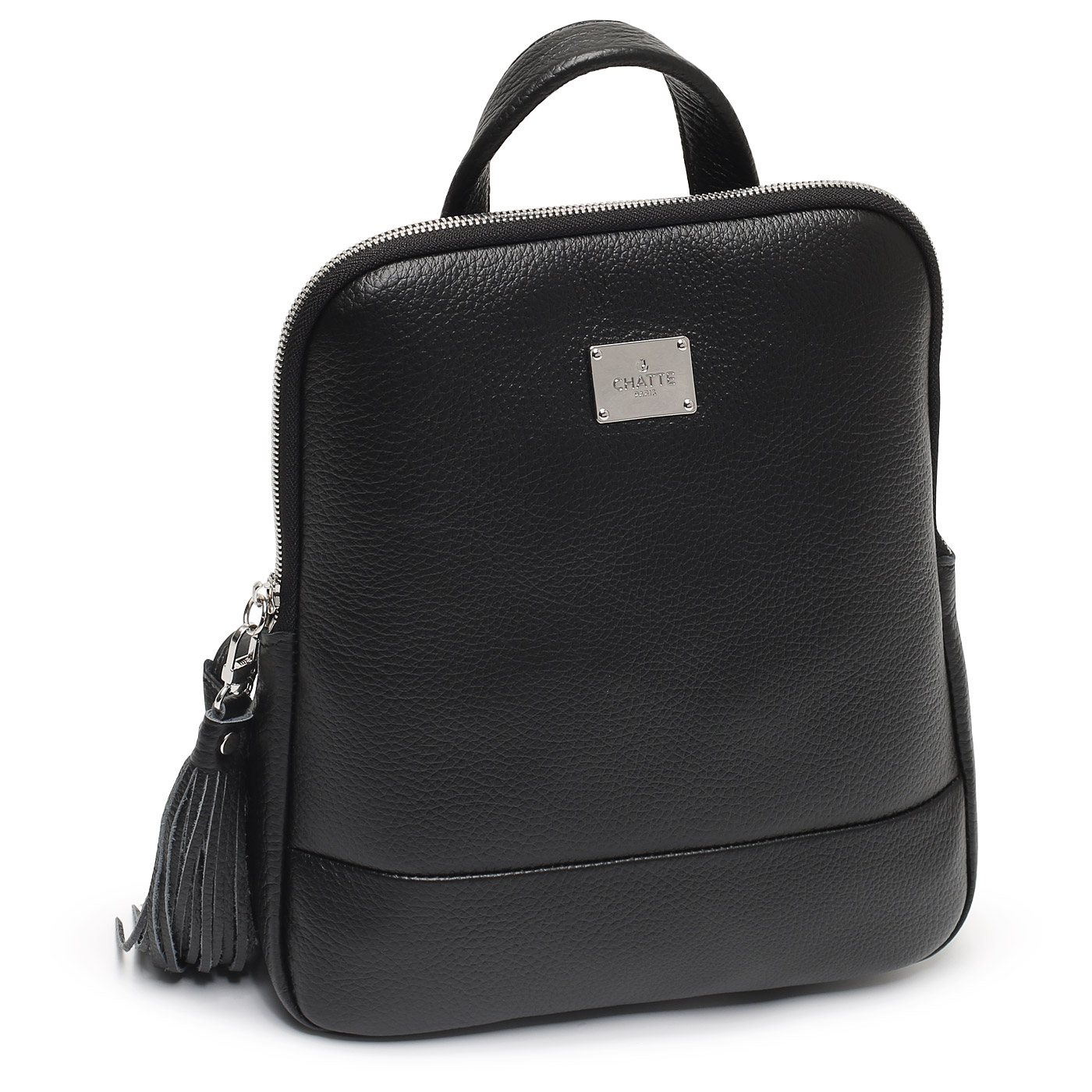 Черный кожаный рюкзак Chatte Lion