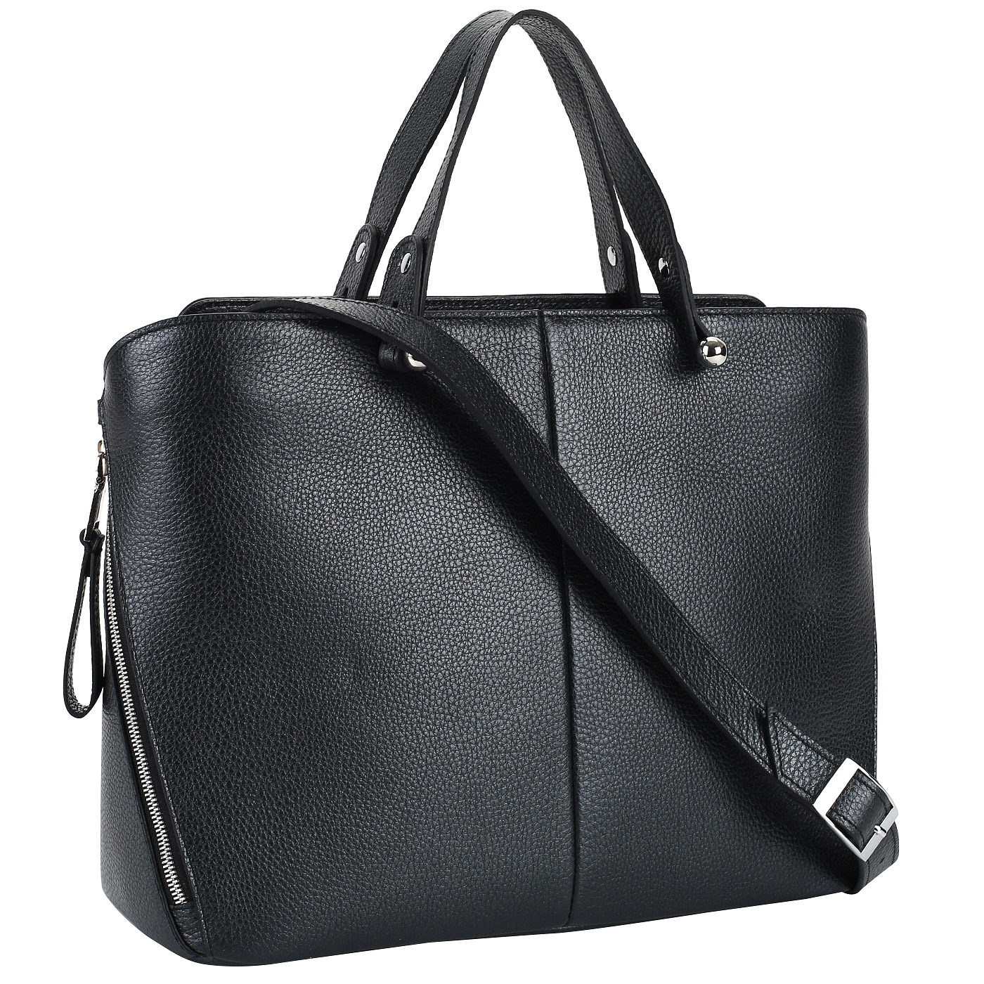 Черная женская сумка из натуральной кожи Chatte Marseille