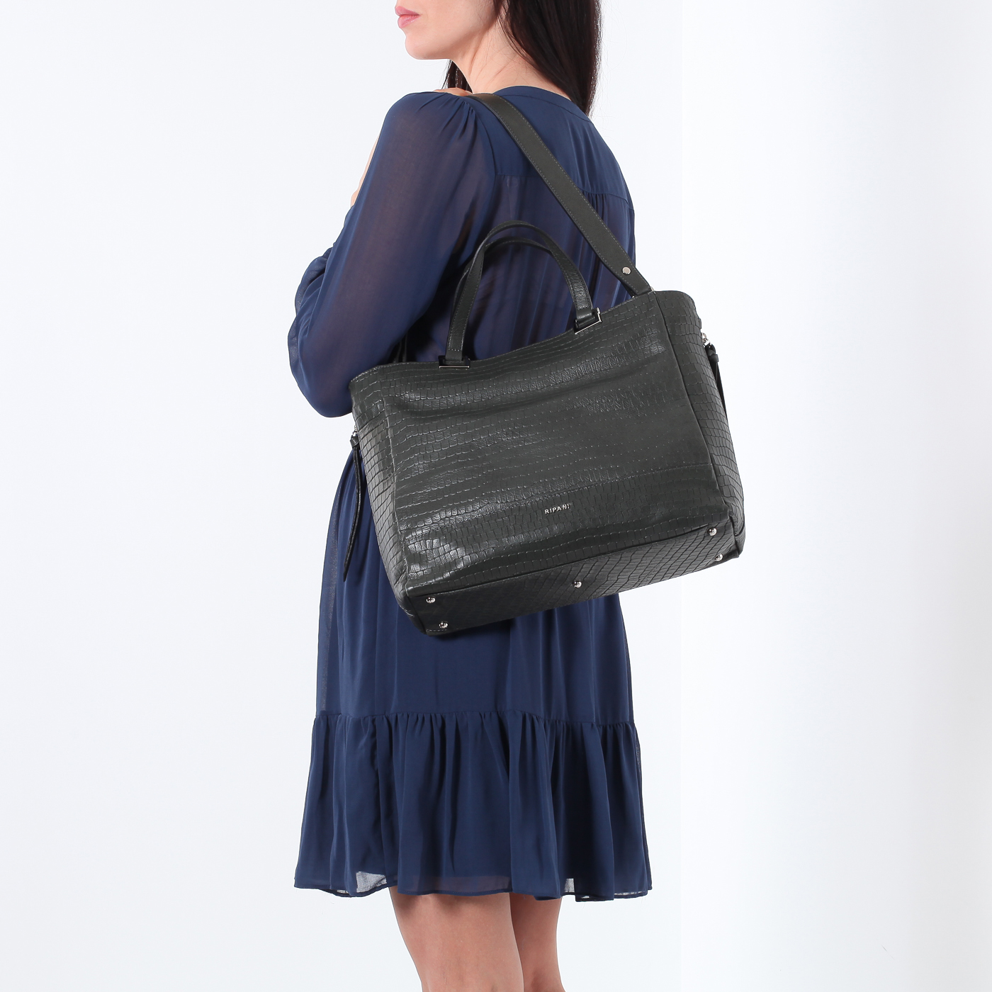 Сумка с отделкой под крокодила Ripani Betulla