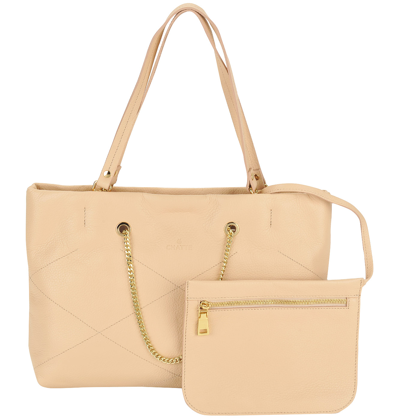 Вместительная женская сумка из натуральной кожи Chatte 