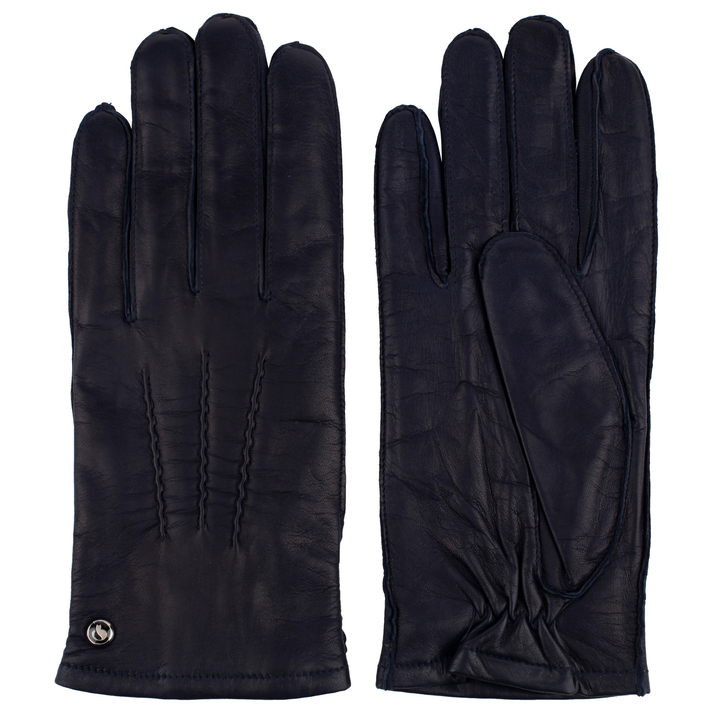 Черные кожаные перчатки Dal Dosso 