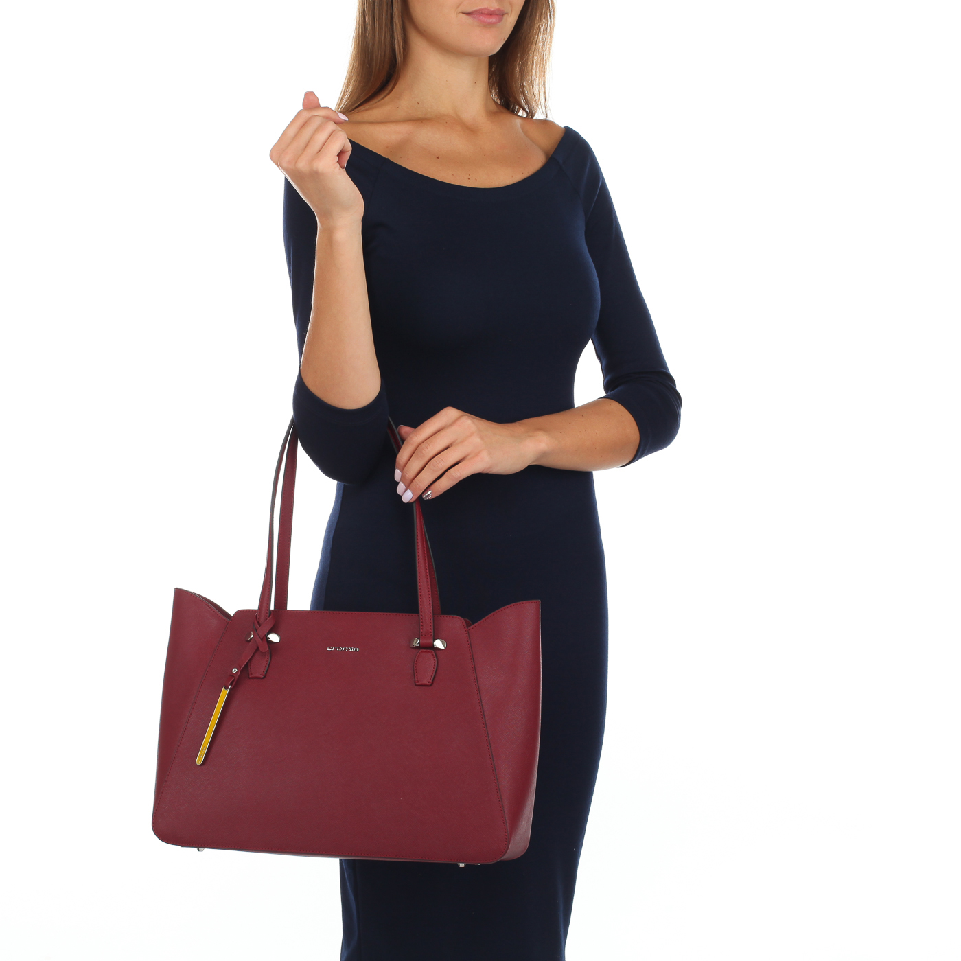 Бордовая сумка с длинными ручками Cromia Perla