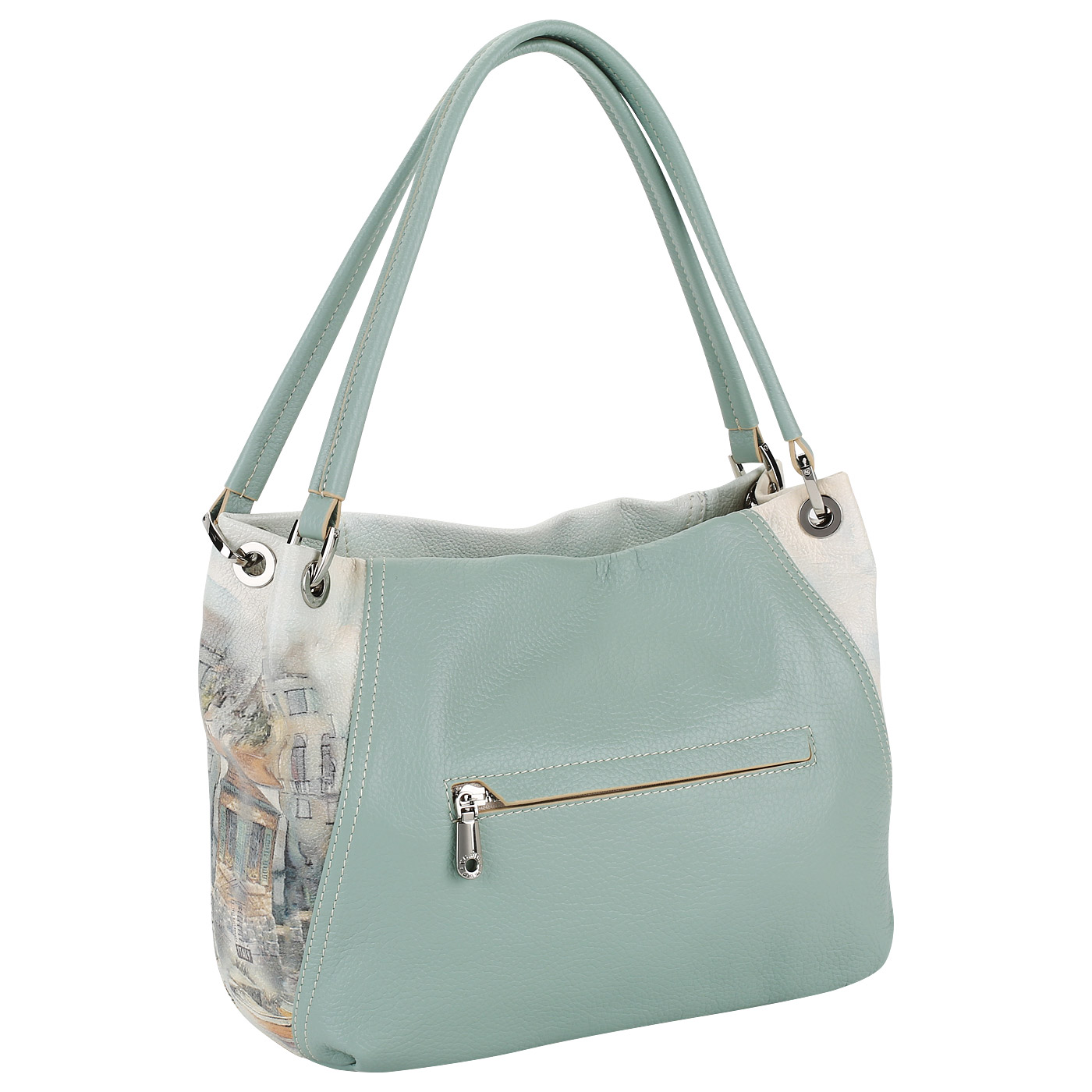 Кожаная сумка с принтом Chatte 