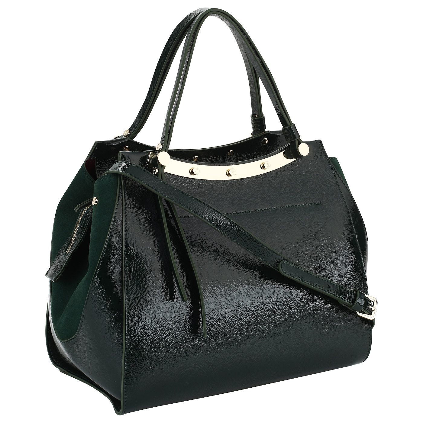 Сумка из комбинированной кожи Carlo Salvatelli Naplak