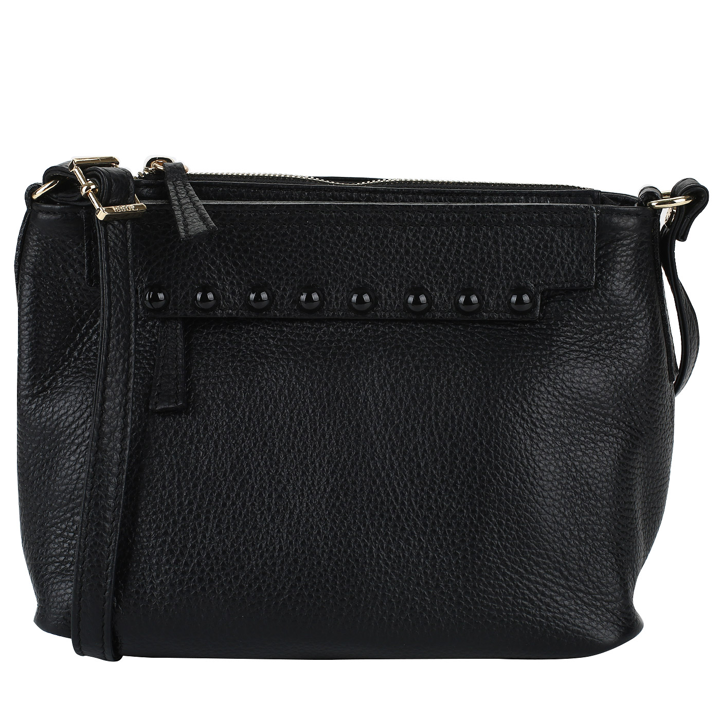 Bruno Rossi Черная кожаная сумочка