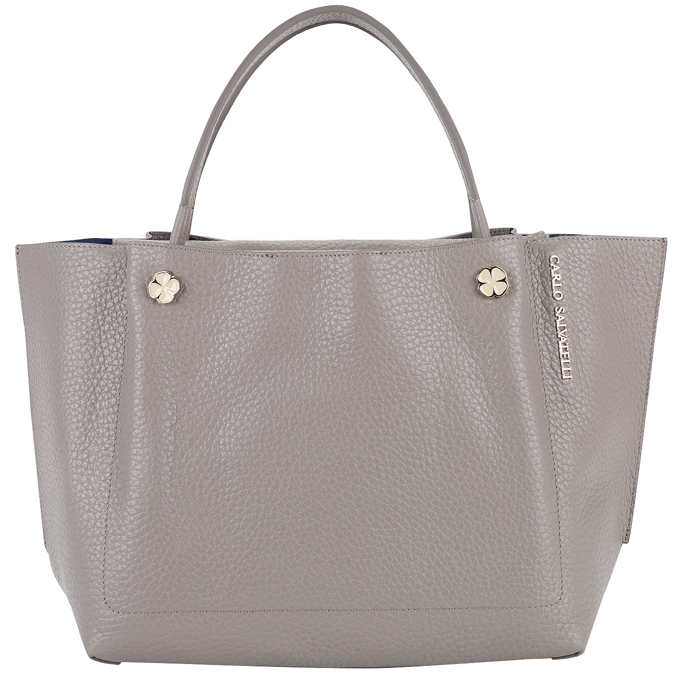 Carlo Salvatelli Серая кожаная сумка