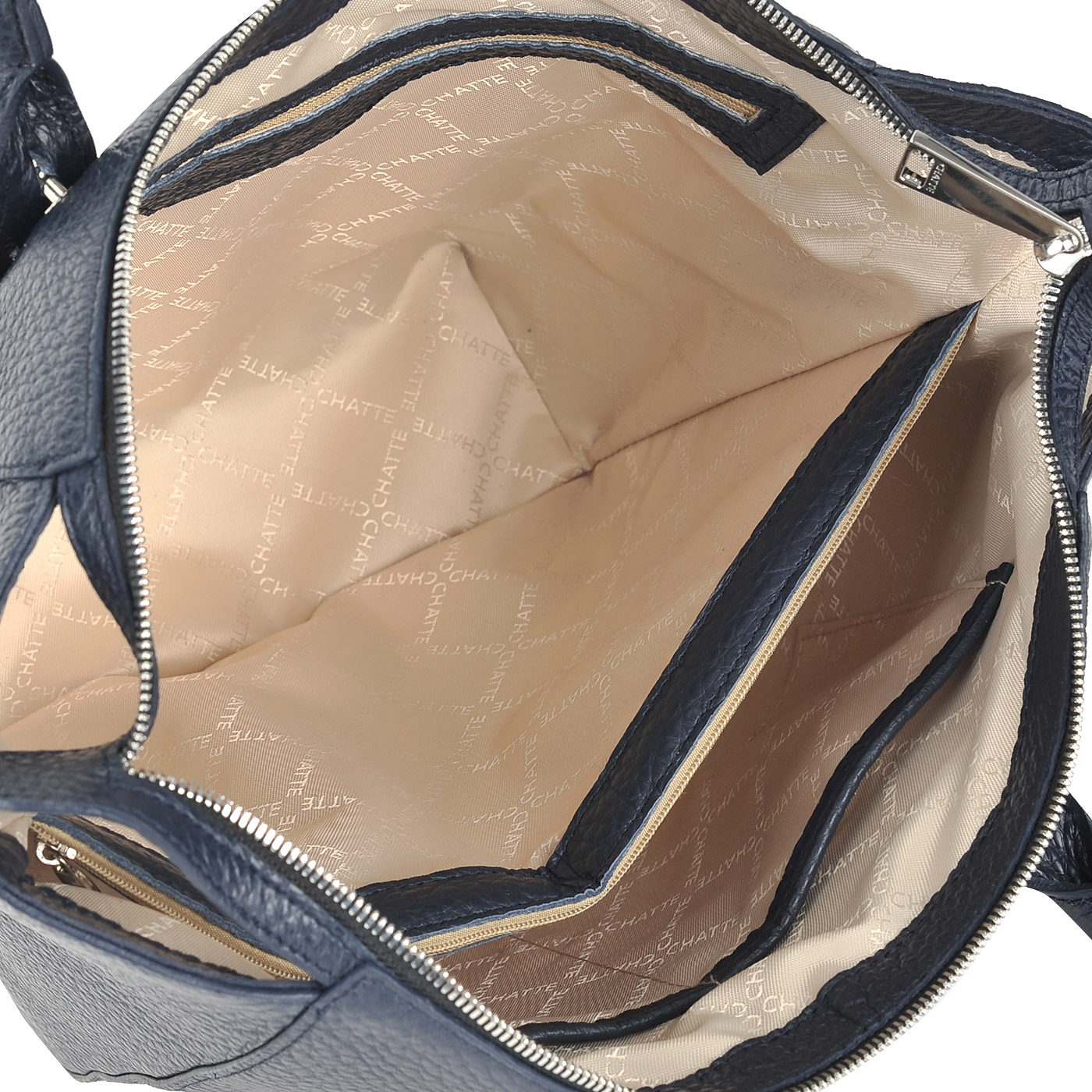 Вместительная кожаная сумка-трапеция с плечевым ремешком Chatte 