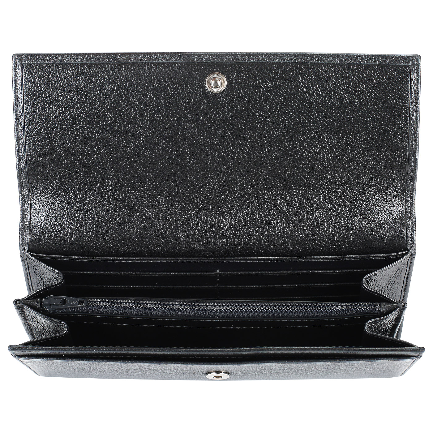 Черный кожаный кошелек Aurelli Stella