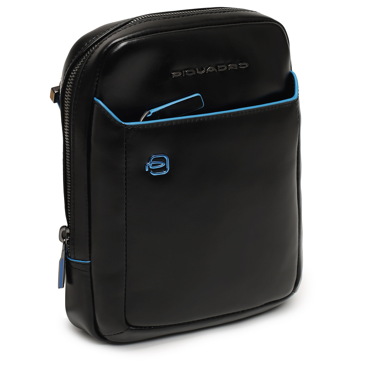 Кожаная сумка через плечо Piquadro Blue square