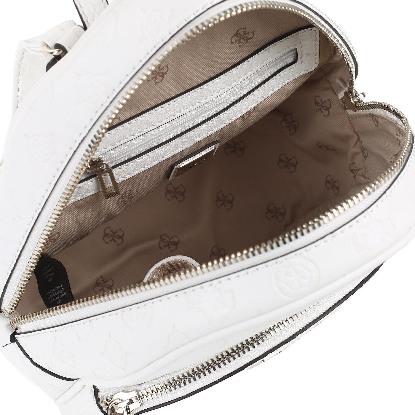 Тисненый белый рюкзак Guess Logo Love