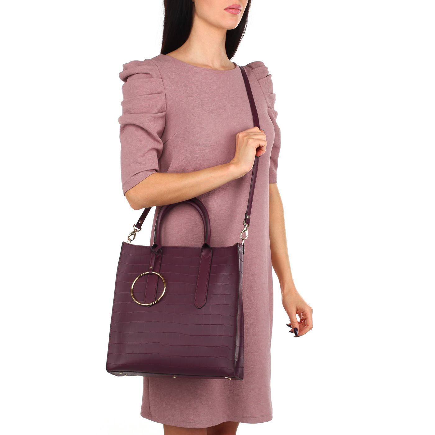 Сумка на молнии из натуральной кожи Ripani Cannella