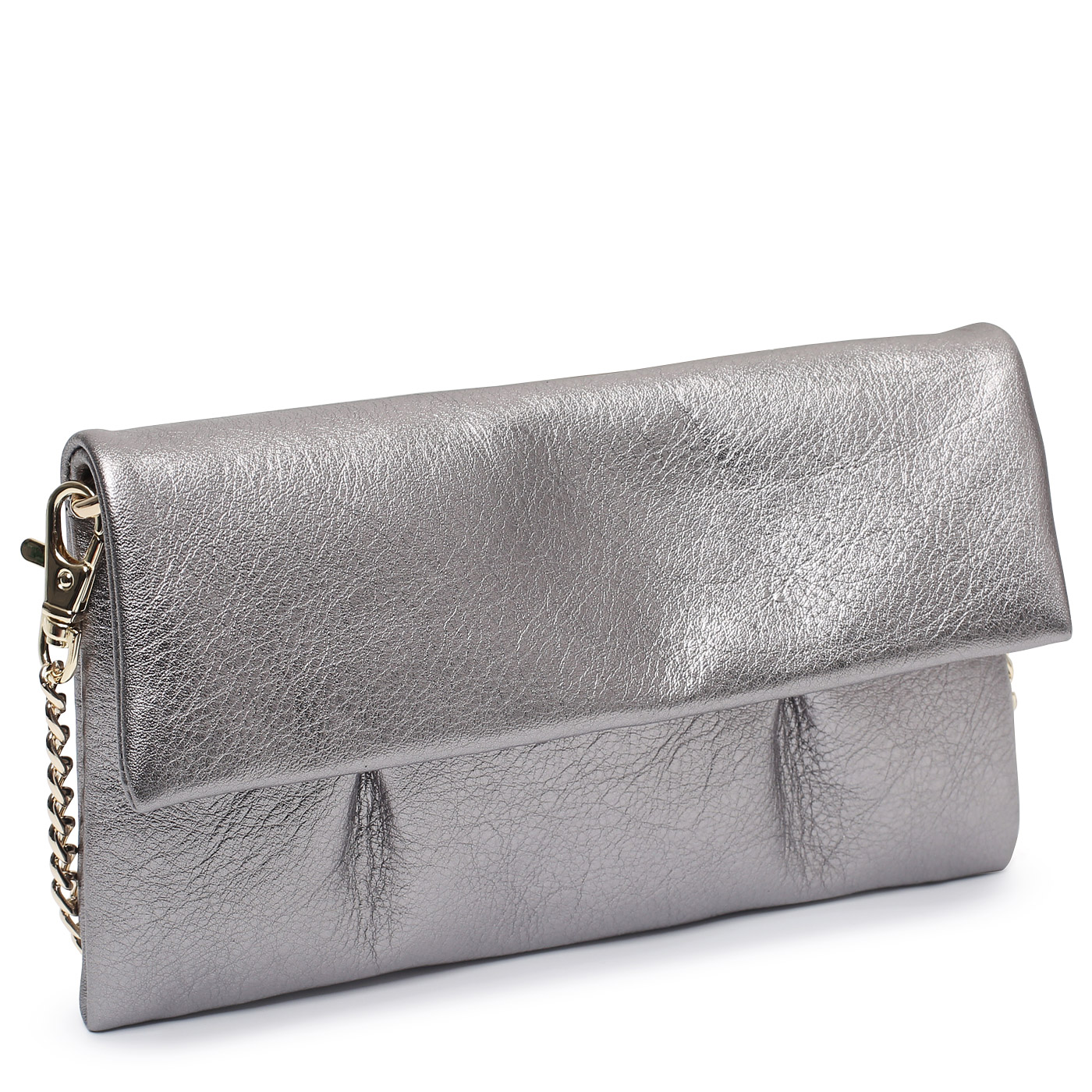 Кожаный клатч с цепочкой Aurelli Soft