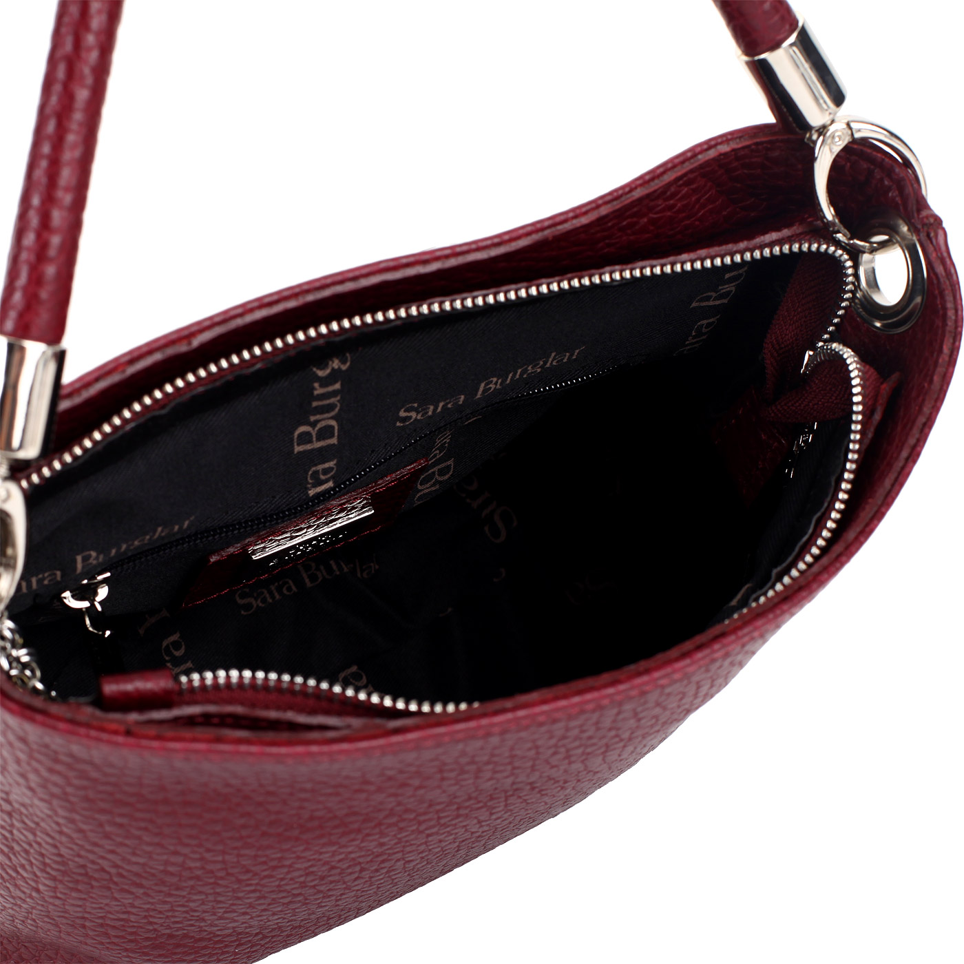 Бордовая кожаная сумочка Sara Burglar Ariel Qerida