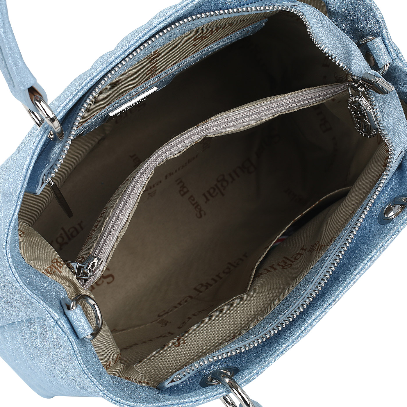 Металлизированная сумка на молнии Sara Burglar Giola Glitter