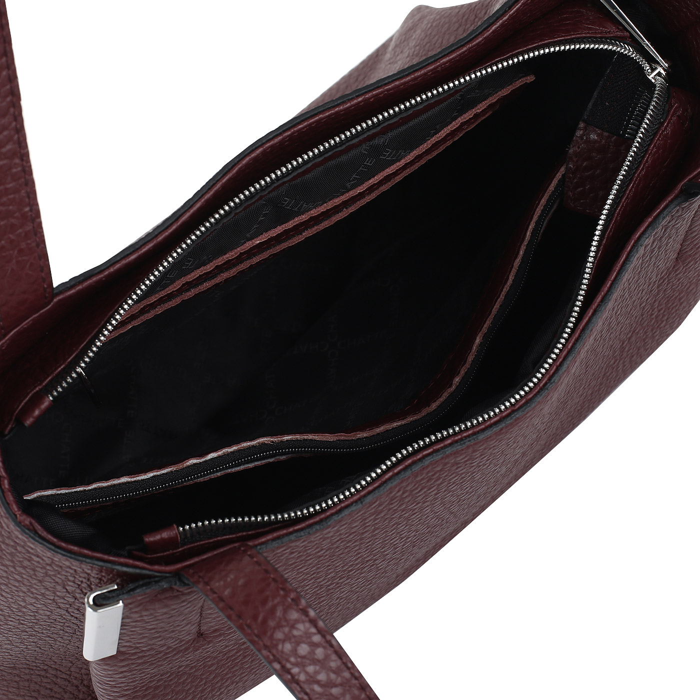 Бордовая кожаная сумка Chatte Marseille