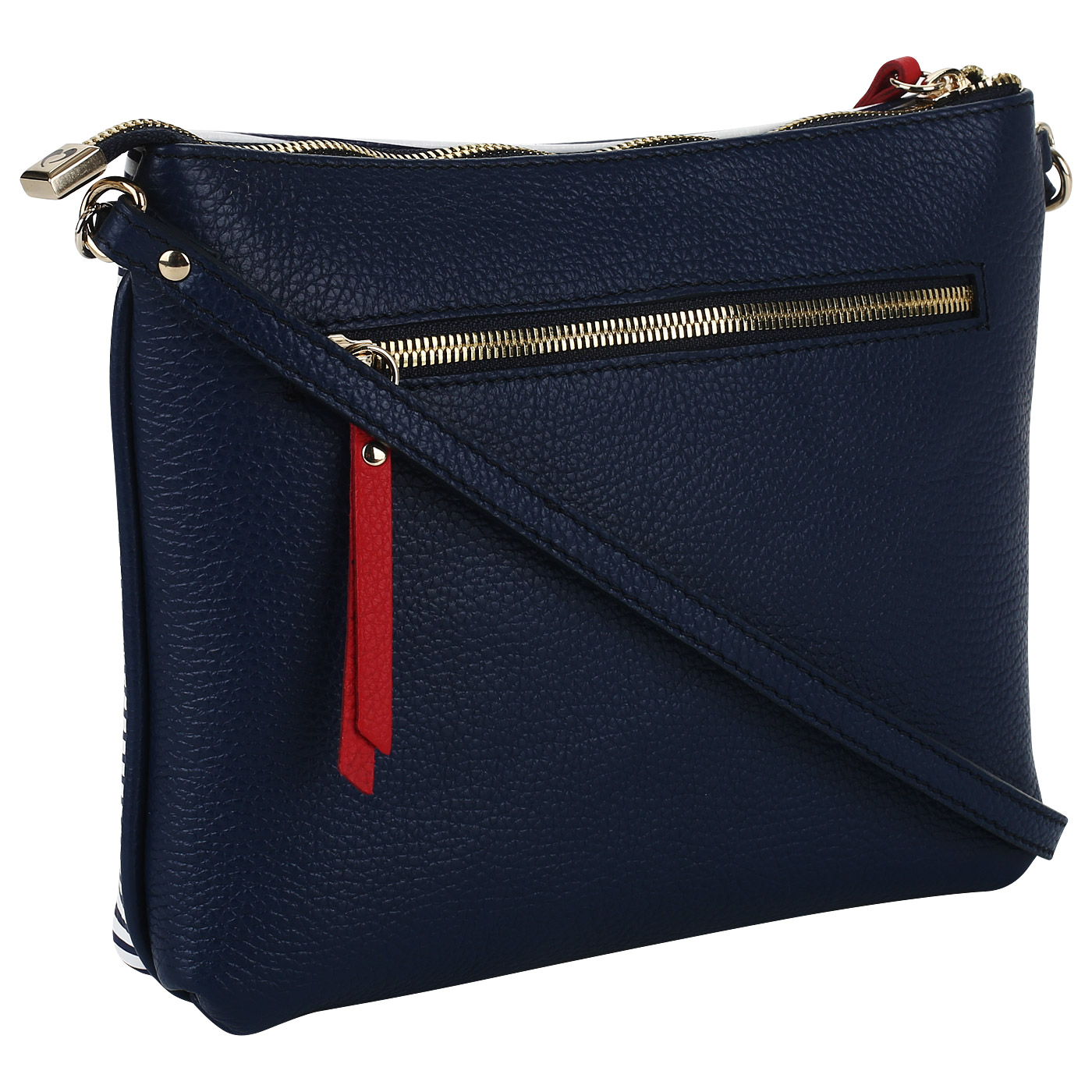 Кожаная сумка в полоску Marina Creazioni 