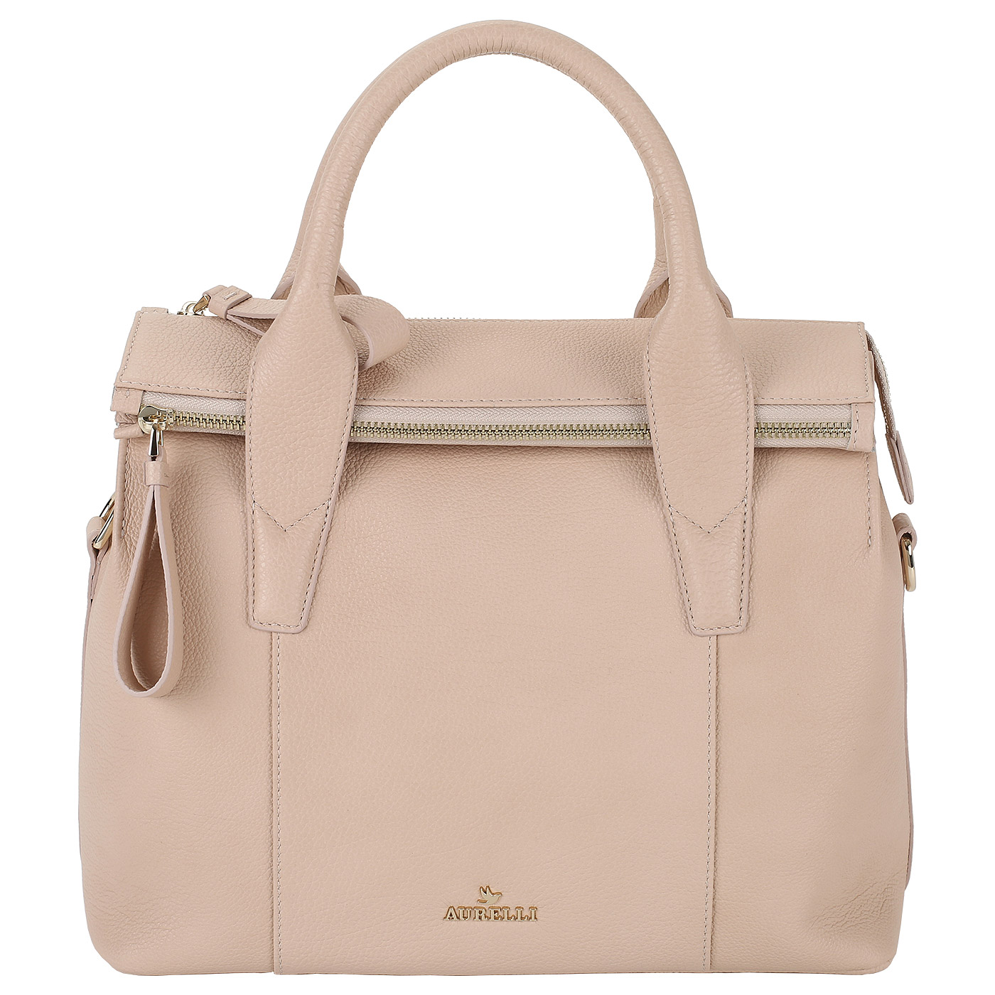 Aurelli Сумка из бежево-розовой кожи