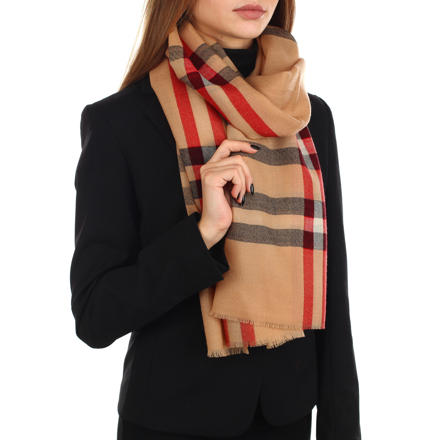 Клетчатый палантин из шерсти Dispacci 