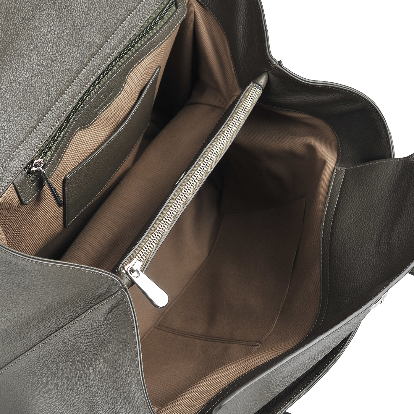 Женская сумка из серо-зеленой натуральной кожи Aurelli 