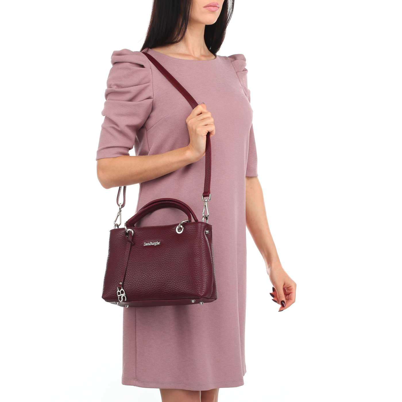 Бордовая кожаная сумка Sara Burglar Cherie Qerida