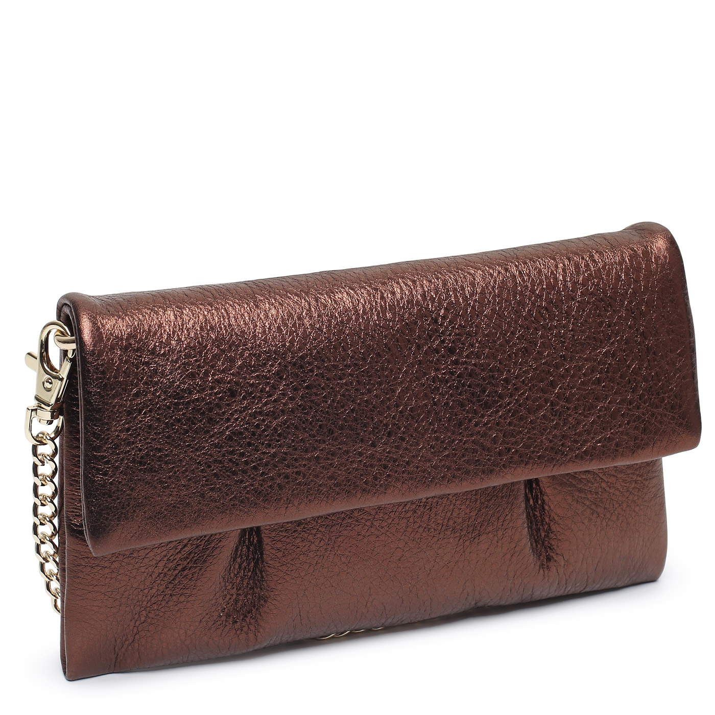 Кожаный клатч с цепочкой Aurelli Soft