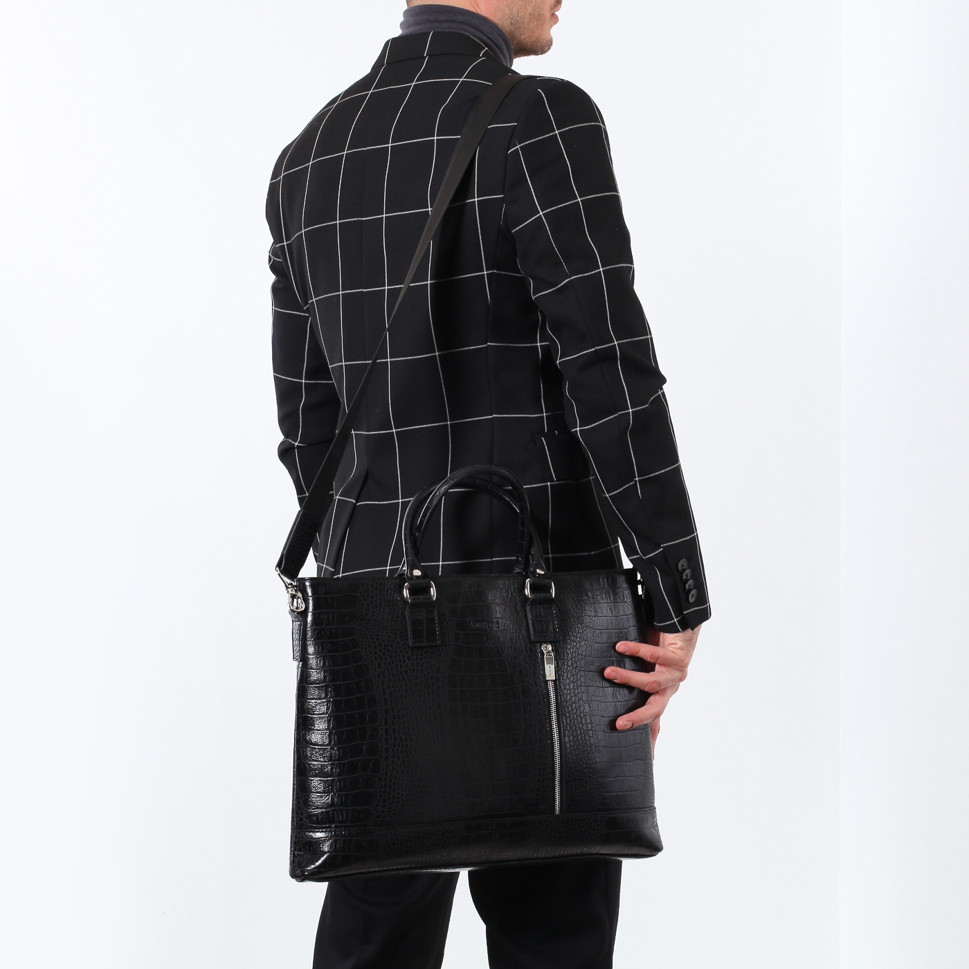Деловая сумка с отделкой под крокодиловую кожу Stevens 