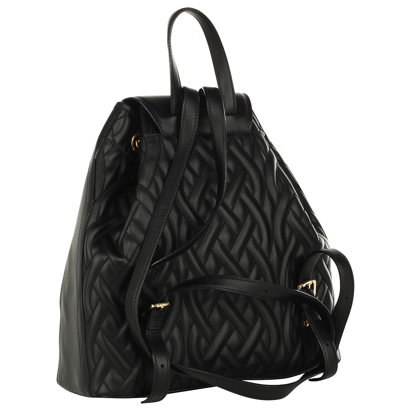 Черный кожаный рюкзак Valentino Orlandi Malika