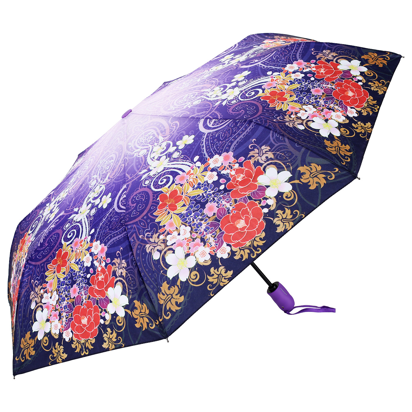 Raindrops Складной зонт с цветочным принтом