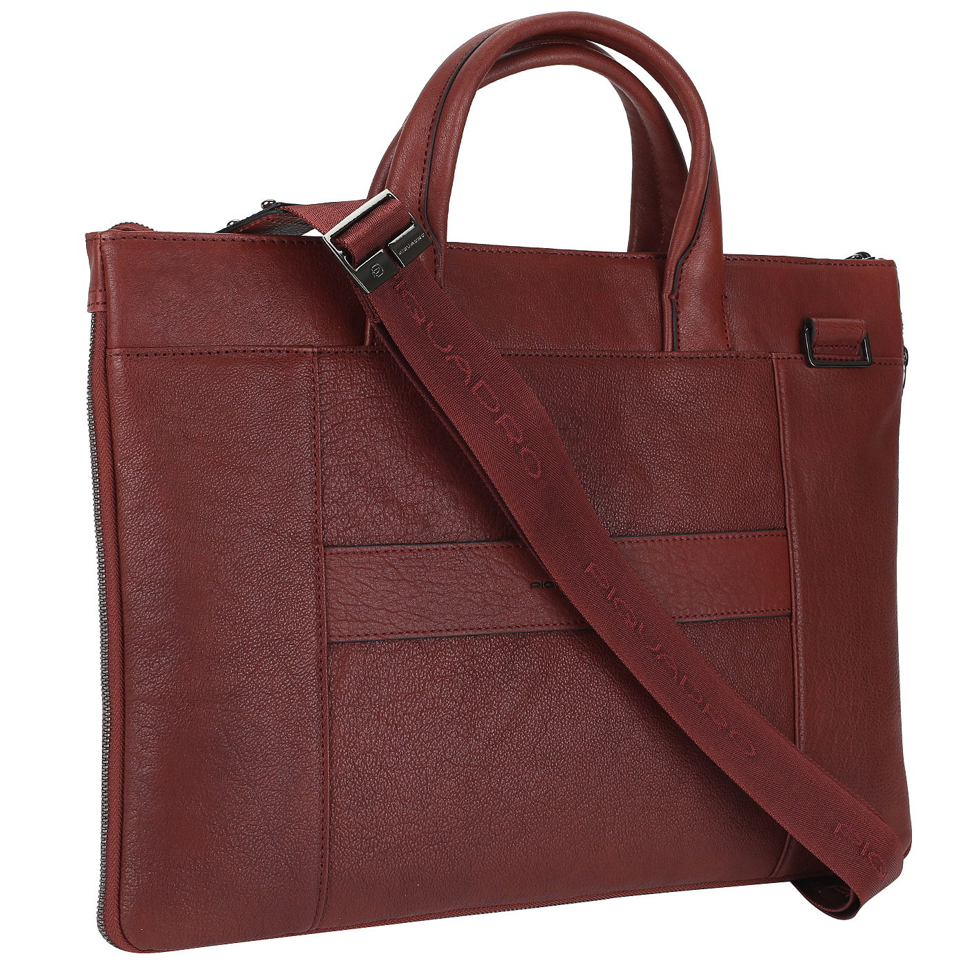 Деловая сумка из красной кожи Piquadro Black square