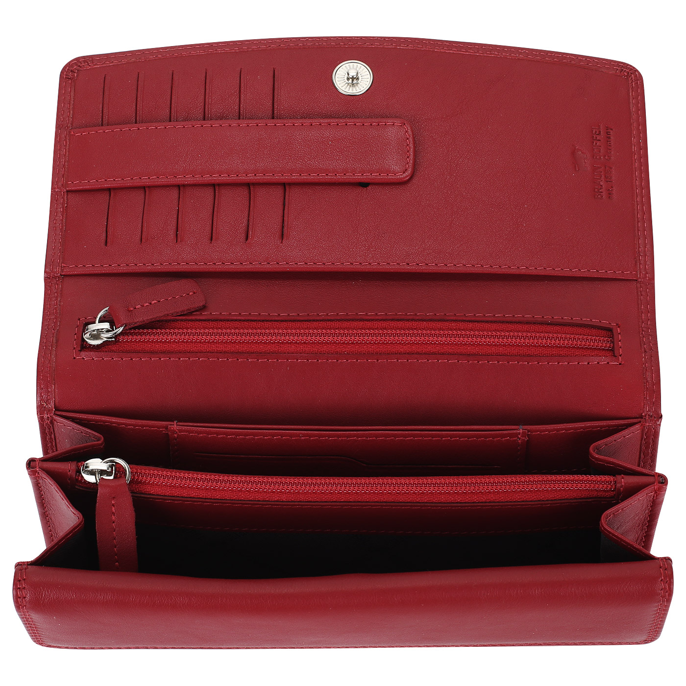 Красное портмоне на кнопке Braun Buffel Golf 2.0